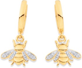 9ct-Diamond-Bee-Huggies on sale