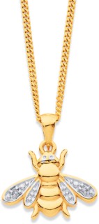 9ct-Diamond-Bee-Pendant on sale