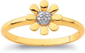 9ct-Diamond-Sunflower-Ring on sale