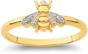 9ct-Diamond-Bee-Ring on sale