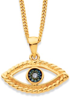 9ct-Blue-Rhodium-Diamond-Eye-Twist-Frame-Pendant on sale