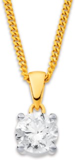 10ct+Element+Lab+Grown+Diamond+4+Claw+1ct+Solitaire+Pendant