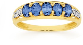 9ct+Created+Sapphire+%26amp%3B+Diamond+Anniversary+Band