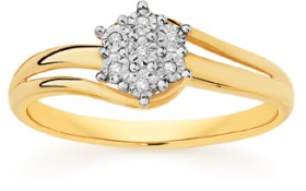 9ct-Diamond-Flower-Dress-Ring on sale