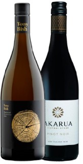 Tony-Bish-Heartwood-Chardonnay-or-Akarua-Pinot-Noir-750mL on sale
