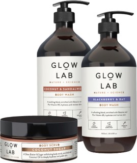 Glow+Lab+Body+Wash+900ml+or+Body+Scrub+200ml