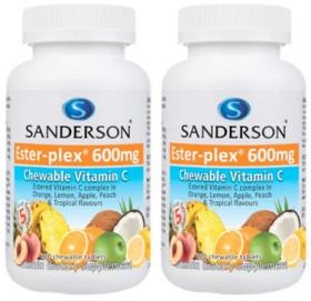 Sanderson+Ester-plex+Vitamin+C+600mg+5+Fruit+Flavours+Chewable+220+Tablets