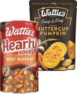 Watties-Hearty-Soup-535g-or-Watties-Soup-of-the-Day-430g on sale