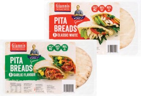 Giannis-Pita-Bread-Small-Garlic-or-White-8-Pack on sale