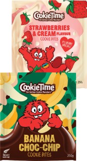 Cookie-Time-Banana-Chocolate-Chip-or-Strawberries-Cream-250g on sale