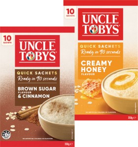 Uncle-Tobys-Quick-Sachets-10-Pack on sale