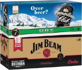 Canadian+Club+Premium+%26amp%3B+Dry+7%25+or+Jim+Beam+Gold+7%25+18+x+250mL+Cans