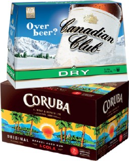 Canadian+Club+%26amp%3B+Dry+4.8%25+10+x+330mL+Bottles+or+Coruba+%26amp%3B+Cola+7%25+12+x+250mL+Cans