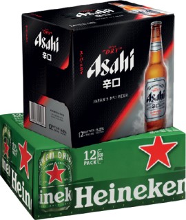 Asahi+Super+Dry+12+x+330mL+Bottles+or+Heineken+12+x+330mL+Cans