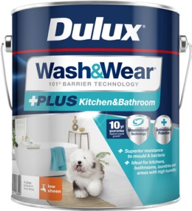 Dulux-4L-Wash-Wear-PLUS-Kitchen-Bathroom-Paint on sale