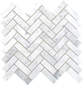 Johnson-Tiles-Herringbone-Marble-Mosaic on sale