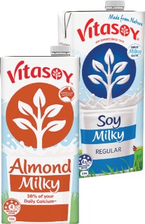 Vitasoy-Almond-or-Soy-Milky-1L on sale