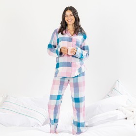 Marlo+Multi-Coloured+Check+Flannelette+PJ+Set