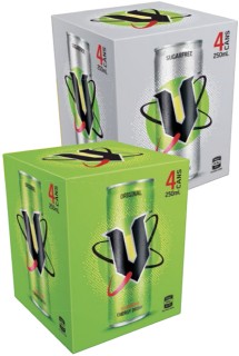 V+Energy+Drink+250ml+Cans+4+Pack