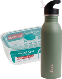 Decor-Glass-Vent-Seal-Container-1L-or-Decor-Snap-Seal-Bottle-600ml on sale