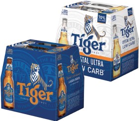 Tiger-Lager-or-Tiger-Crystal-Low-Carb-Beer-Bottles-12-Pack on sale
