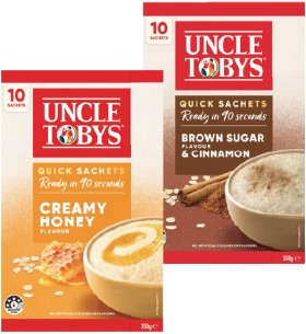 Uncle-Tobys-Quick-Sachets-10-Pack on sale