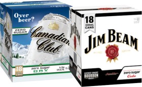 Canadian-Club-Zero-Dry-48-or-Jim-Beam-Cola-Zero-48-18-x-330mL-Cans on sale