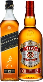 Johnnie+Walker+Black+Label+Blended+Scotch+Whisky+or+Chivas+Regal+12yo+Blended+Scotch+Whisky+1L