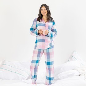 Marlo+Multi-Coloured+Check+Flannelette+PJ+Set