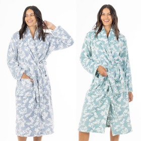 Eden+Emma+Floral+Plush+3%2F4+Bathrobe