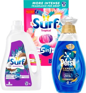 Surf+Laundry+Liquid+2L+or+Laundry+Capsules+30s+or+Persil+Wonder+Wash+1.18L