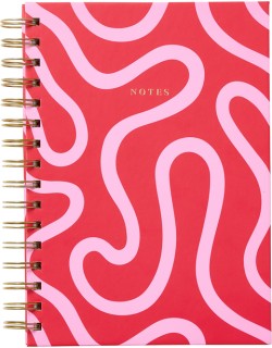WHSmith+A5+Pink+Swirl+Notebook