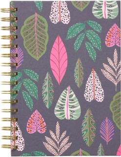 WHSmith-A5-Navy-Leaf-Notebook on sale