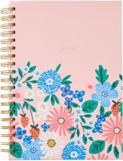 WHSmith+Strawberry+Bloom+B5+Wire+Bound+Notebook