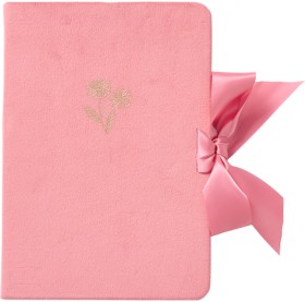 WHSmith+Strawberry+Bloom+Velvet+Ribbon+Tie+Notebook