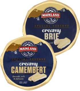 Mainland-Special-Reserve-Cheese-Camembert-or-Brie-125g on sale
