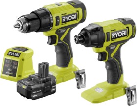 Ryobi+One%2B+18V+Hammer+Drill+%26amp%3B+Impact+Driver+Kit