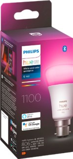 Philips+Hue+B22+11W+1100lm+LED+White+%26amp%3B+Colour+Ambiance+Globe