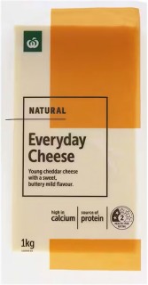 Woolworths-Everyday-Cheese-Block-1kg on sale