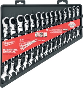 Milwaukee-Flex-Head-Ratcheting-Combination-Wrench-Set-15-Piece on sale