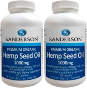 Sanderson+Premium+Organic+Hemp+Oil+1000mg+100+Capsules