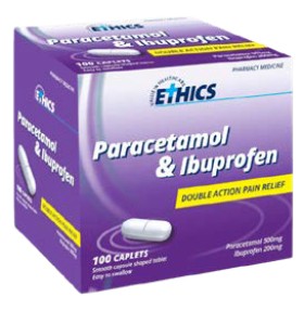 Ethics-Paracetamol-500mg-Ibuprofen-200mg-100-Caplets on sale