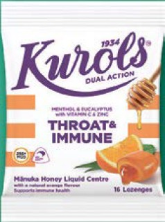 Kurols-Dual-Action-Throat-Immune-Lozenges-16s on sale