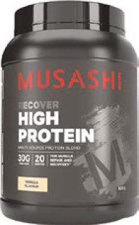 Musashi-High-Protein-Powder-Vanilla-Protein-Shake-900g on sale