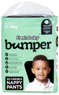 NEW-Fresh-Baby-Bumper-Size-5-Unisex-Nappy-Pants-13-18kg-20-Pack on sale