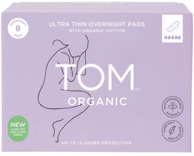 Tom+Organic+Overnight+Pads+with+Organic+Cotton+8+Pack