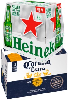 Heineken-Silver-Low-Carb-12-x-330mL-Bottles-or-Corona-Extra-12-x-330mL-Cans on sale
