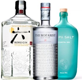 Roku-Japanese-Gin-1L-The-Botanist-Islay-Dry-Gin-or-Papa-Salt-Coastal-Gin-700mL on sale