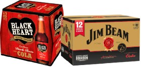 Black-Heart-Cola-12-x-330mL250mL-BottlesCans-or-Jim-Beam-Gold-Cola-7-12-x-250mL-Cans on sale
