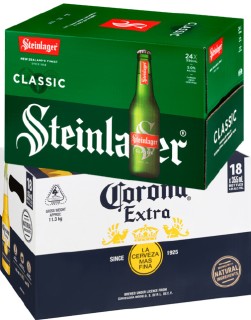 Steinlager+Classic+24+x+330mL+Bottles+or+Corona+Extra+18+x+355mL+Bottles